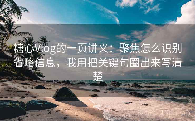 糖心Vlog的一页讲义:聚焦怎么识别省略信息,我用把关键句圈出来写清楚 糖心Vlog的一页讲义:聚焦怎么识别省略信息,我用把关键句圈出来写清楚